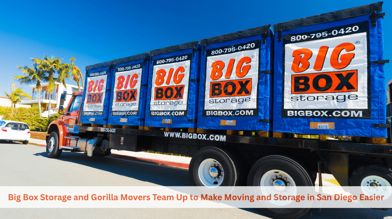 Big Box Storage delivery truck loaded with portable storage units